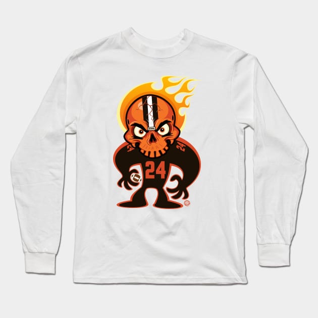 Go Browns SkullyDawg 24 Long Sleeve T-Shirt by Goin Ape Studios